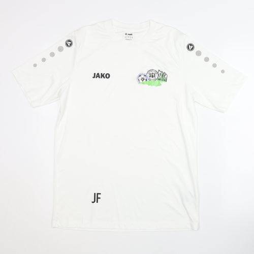 Jako Men's White S T-Shirt Logo Sports Activewear