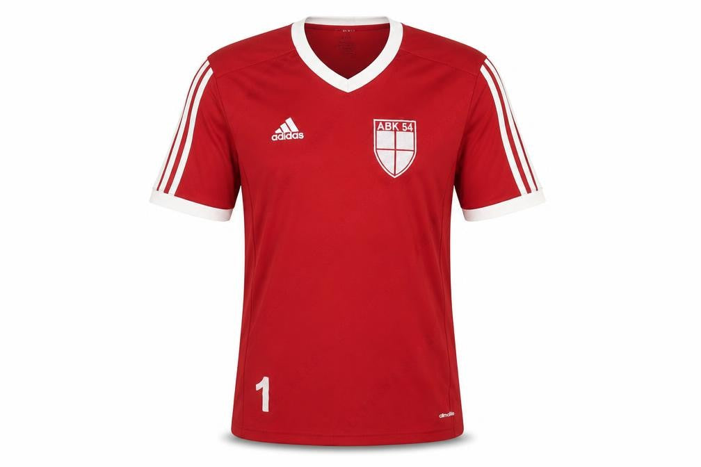 Front view of Adidas Men's Red Football Jersey L