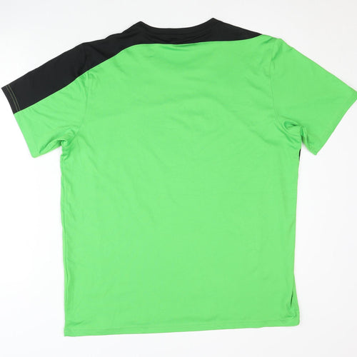 Erima Men's Green Black L Colourblock Jersey T-Shirt