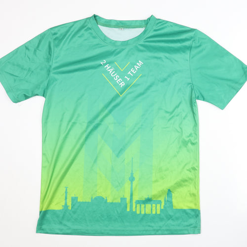 Berlin Unisex Green Graphic Print Jersey T-Shirt M
