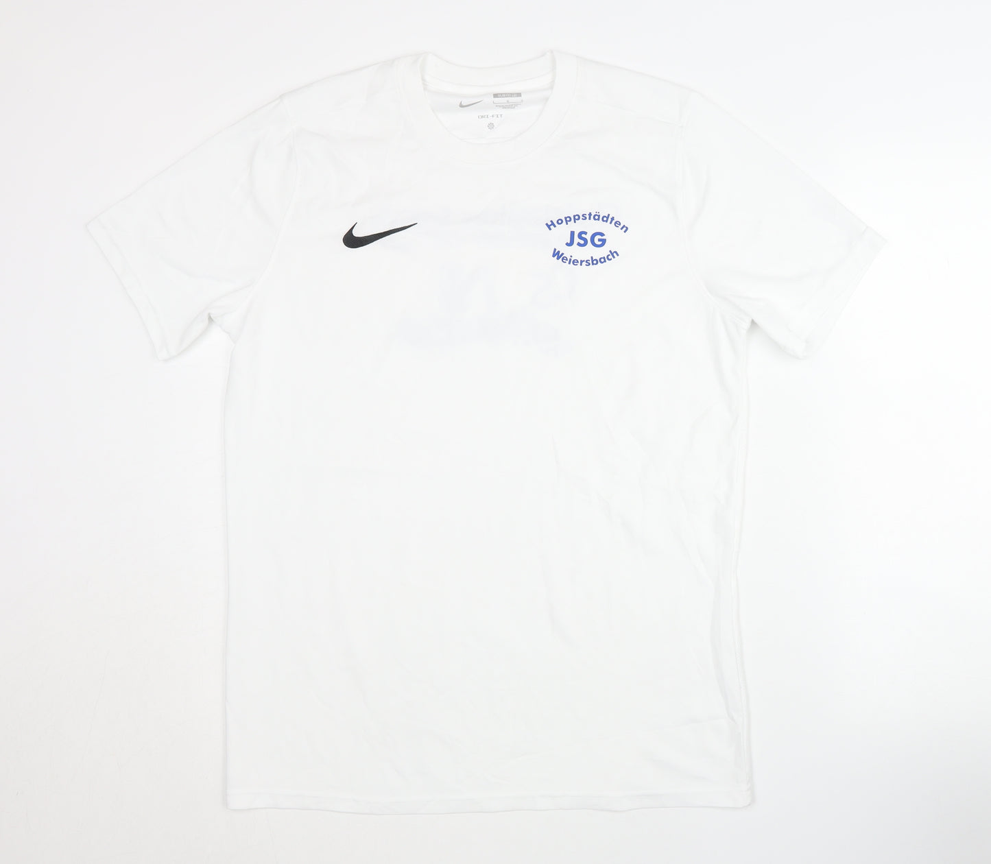 Nike Men's White Slim Fit Gym T-Shirt L