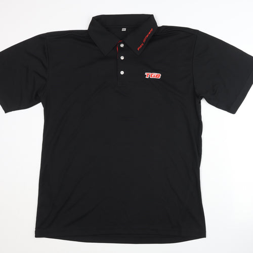 TGB Men's Black Polo Shirt 2XL Embroidered Logo