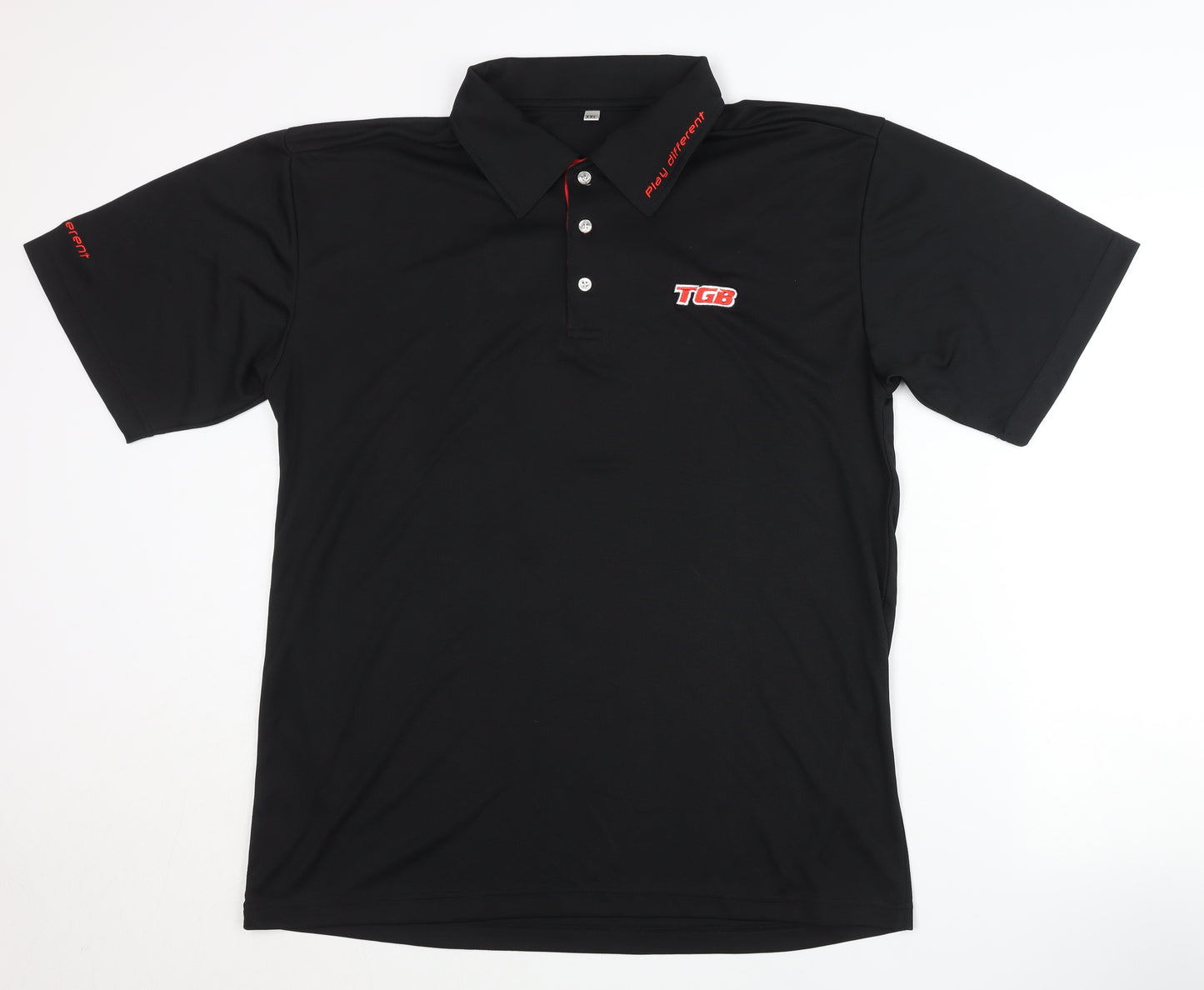 TGB Men's Black Polo Shirt 2XL Embroidered Logo
