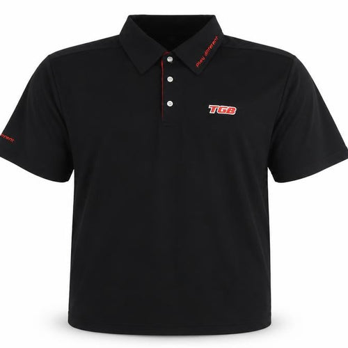 TGB Men's Black Polo Shirt 2XL Embroidered Logo