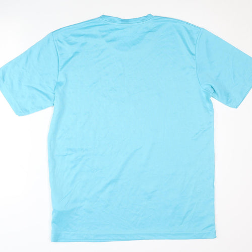 Wolt Men's Blue T-Shirt, Logo, Size L, Activewear
