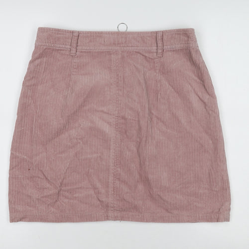 TU Women's Pink Corduroy Knee Length Skirt Size 10