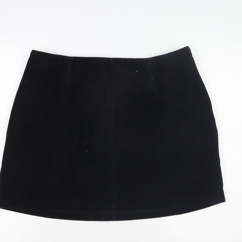 Denim Co Size 18 Short Black Corduroy Skirt