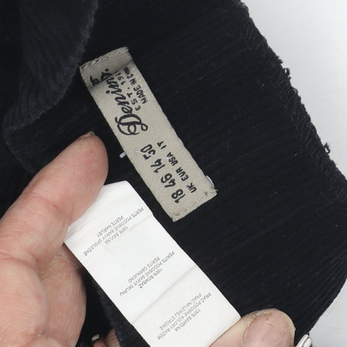 Denim Co Size 18 Short Black Corduroy Skirt
