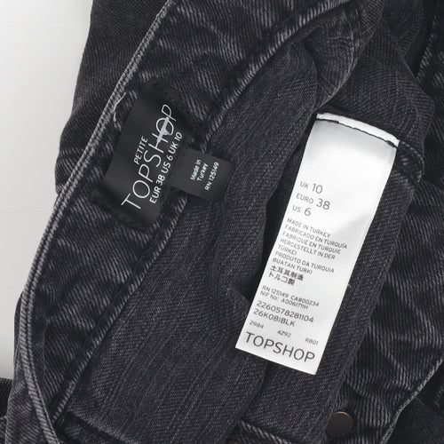 Topshop Women's Petite Black Denim Skirt, Size 10