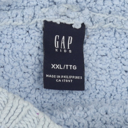 Gap Boys Blue Bouclé Hoodie, 2XL Pullover, Casual Wear