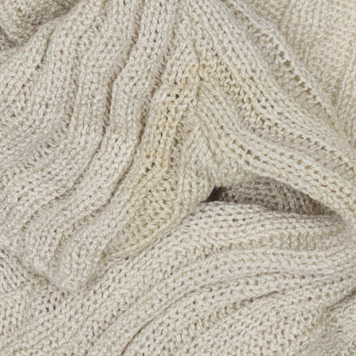 PrettyLittleThing Women's Beige Cardigan V-Neck Knit S