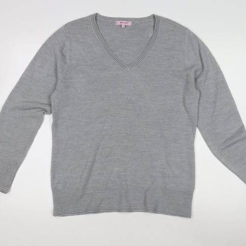 Marks and Spencer Women’s Silver V-Neck Pullover Jumper Size 18