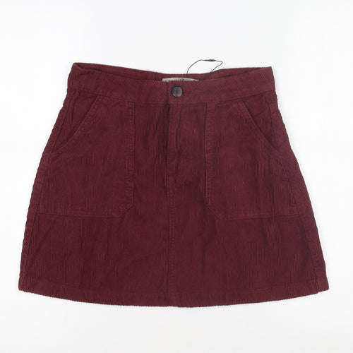 Denim Co. Women's Red Mini Skirt - Size 8 Corduroy