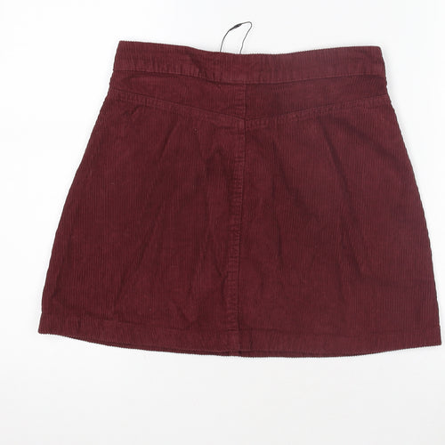 Denim Co. Women's Red Mini Skirt - Size 8 Corduroy