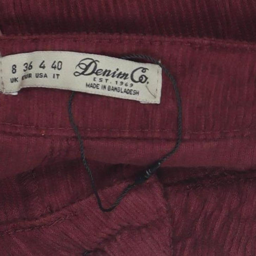Denim Co. Women's Red Mini Skirt - Size 8 Corduroy