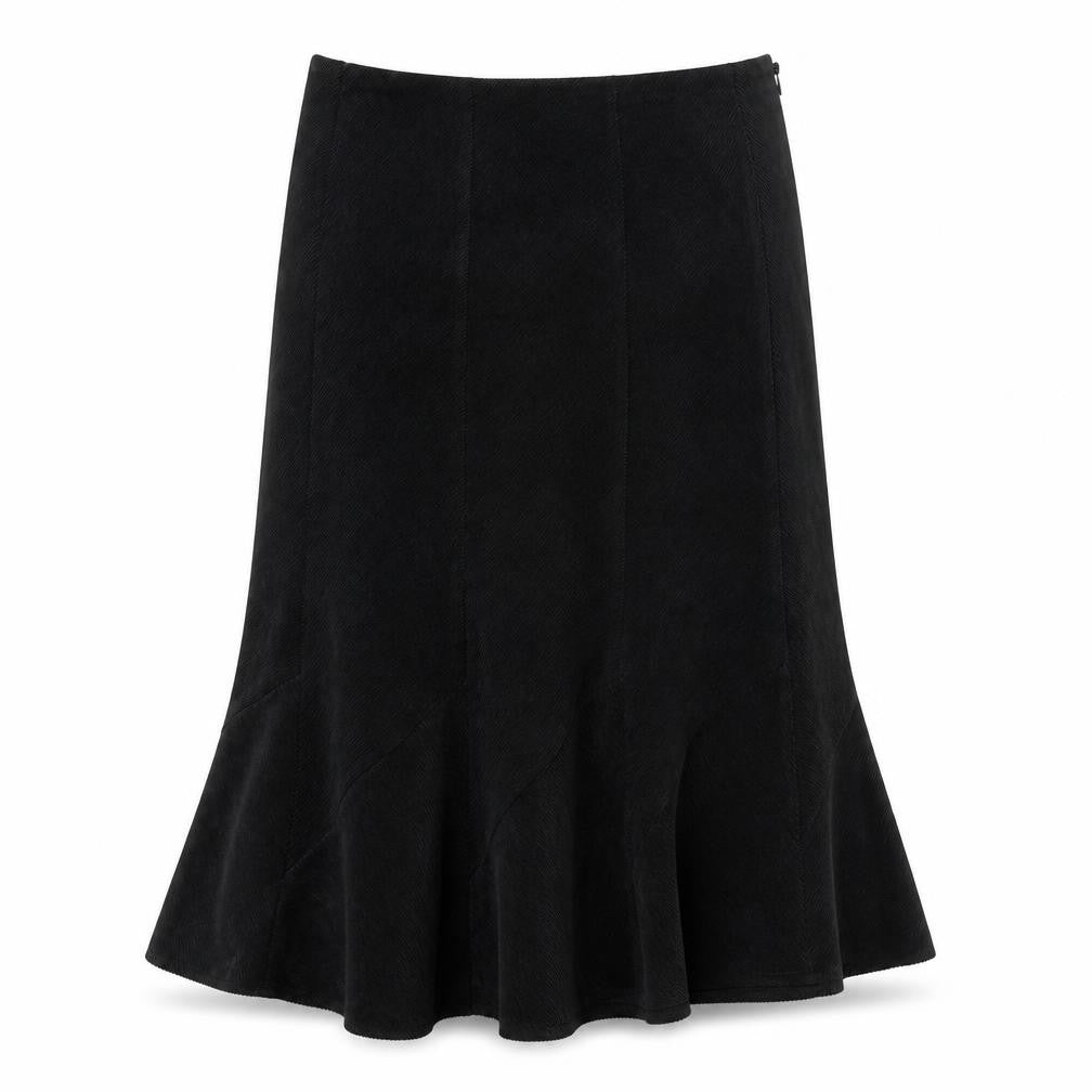 Front view of Classics Women's Black Flare Skirt, size 12