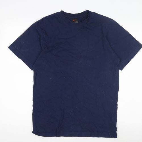 Nike Men's Blue Crew Neck T-Shirt, Size S, Cotton