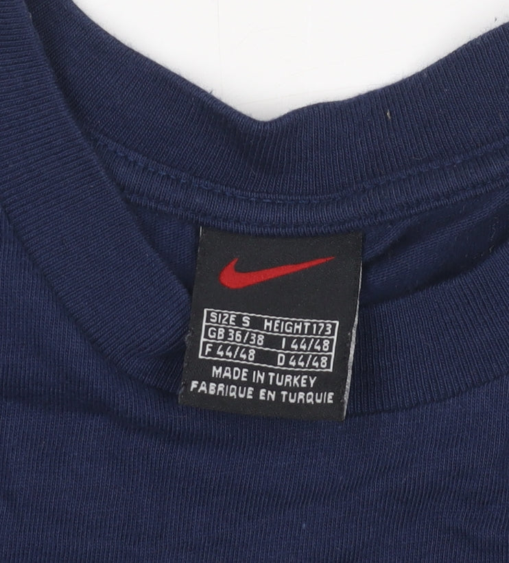 Nike Men's Blue Crew Neck T-Shirt, Size S, Cotton