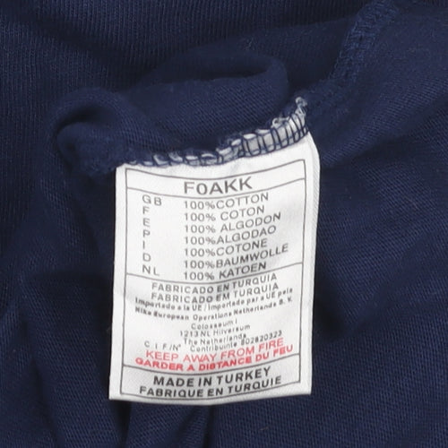 Nike Men's Blue Crew Neck T-Shirt, Size S, Cotton