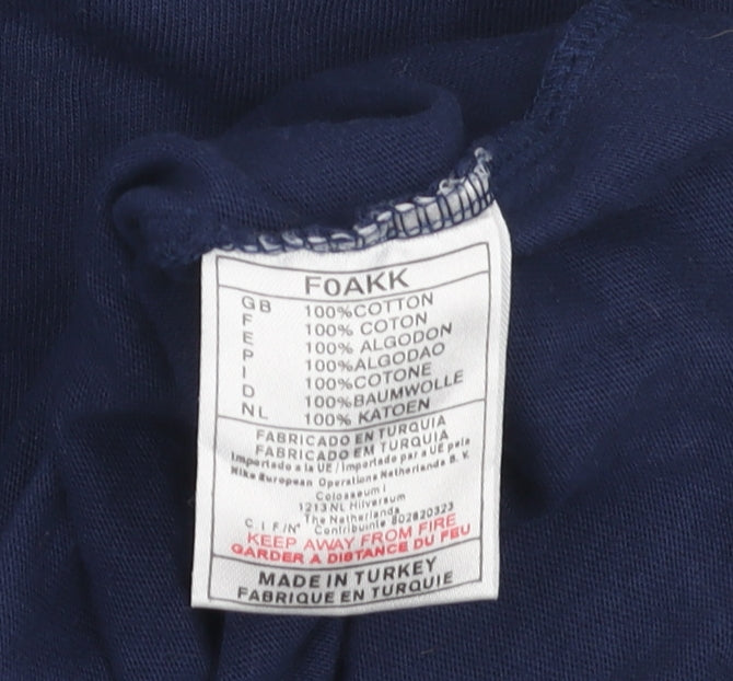 Nike Men's Blue Crew Neck T-Shirt, Size S, Cotton