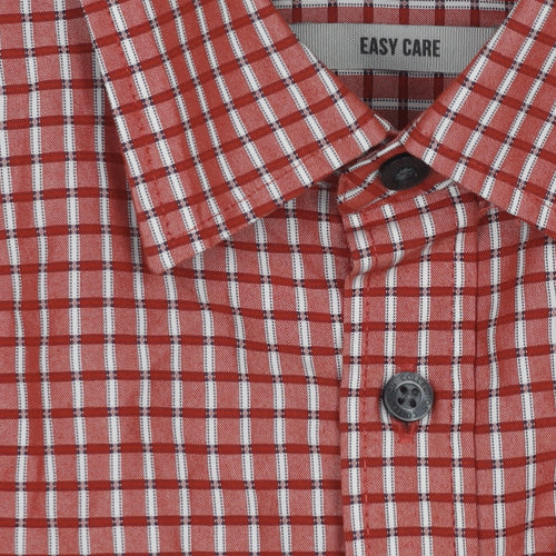 Marks and Spencer Men's Red Check Shirt, Medium