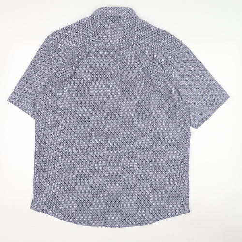 Marks & Spencer Men's Blue Geometric Shirt M Regular Fit