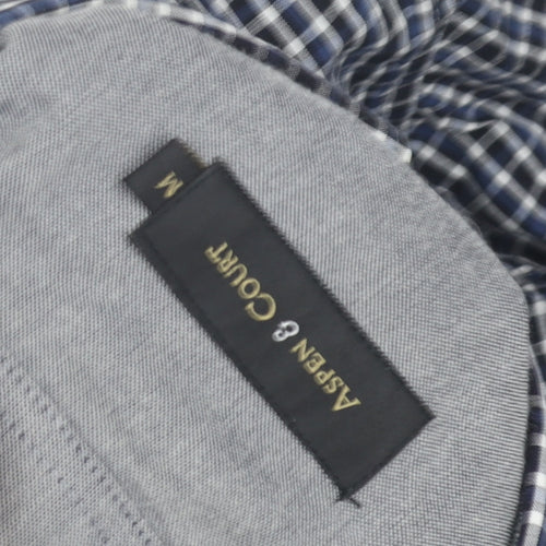Aspen & Court Men's Blue Check Long Sleeve Shirt M