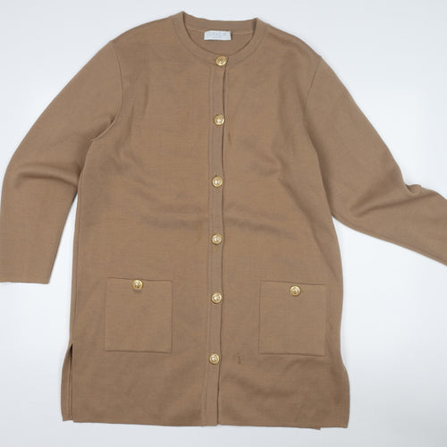 Grazia Women's Brown Coatigan Size 16 with Buttons