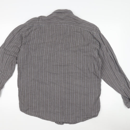 Original ACA Acapulco Men's Grey Striped Shirt L
