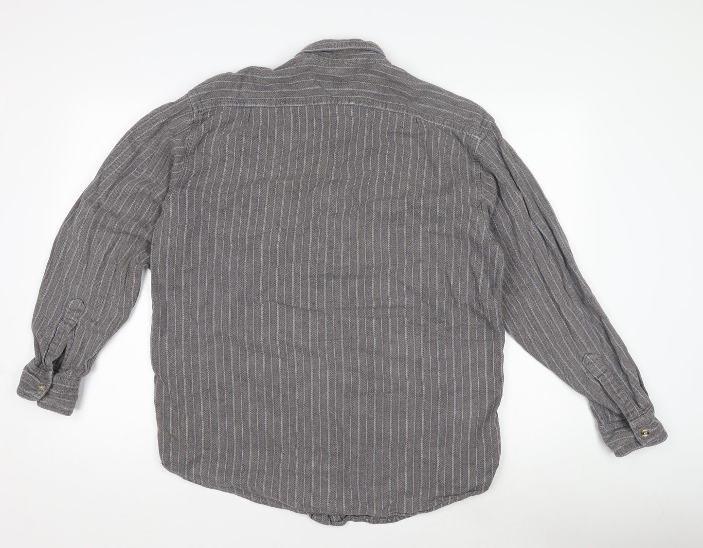 Original ACA Acapulco Men's Grey Striped Shirt L
