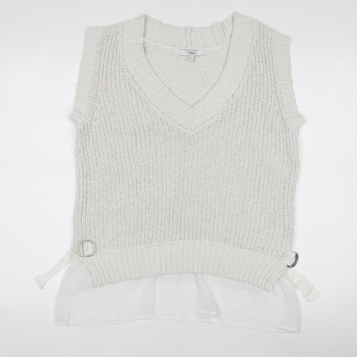 Next Women's Ivory V-Neck Knit Vest M