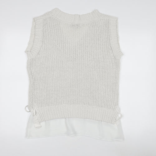 Next Women's Ivory V-Neck Knit Vest M