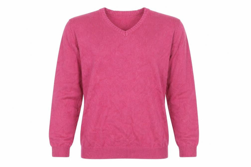Front view of Capsule Pink unisex v-neck jumper l