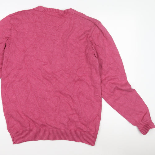 CAPSULE Pink Unisex V-Neck Pullover Jumper L