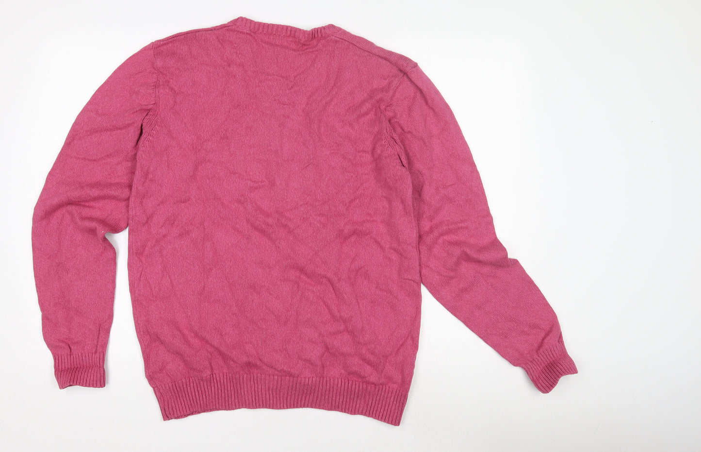 CAPSULE Pink Unisex V-Neck Pullover Jumper L