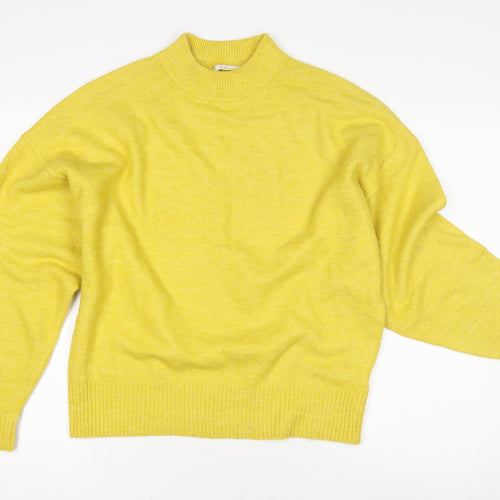 H&M Women's Yellow Mock Neck Pullover Sweater - Size S