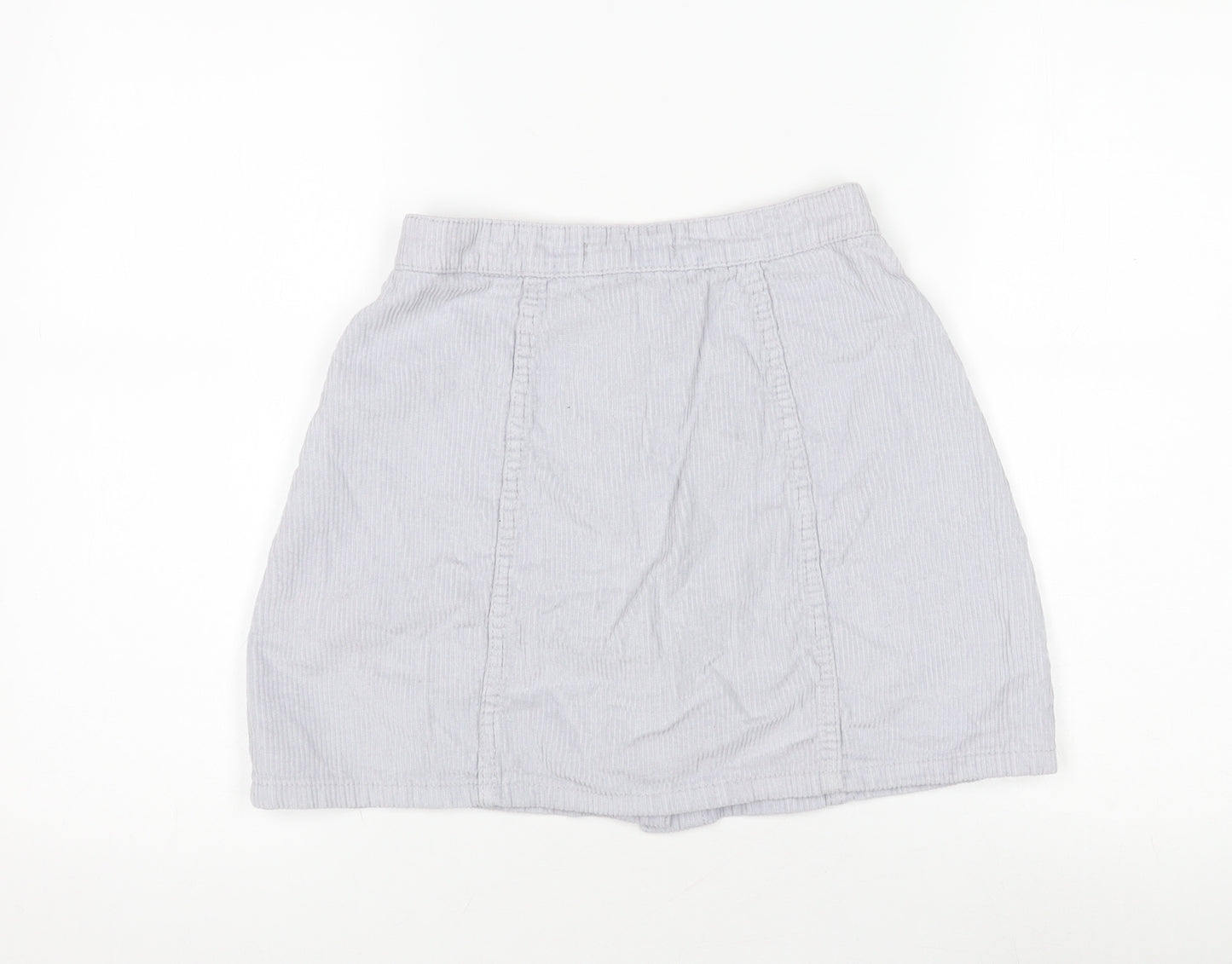 Denim Co. Women's Grey Skirt Size 6 with Button Accents