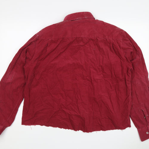 Lakes Edge Men's Red Corduroy Button-Up Shirt L