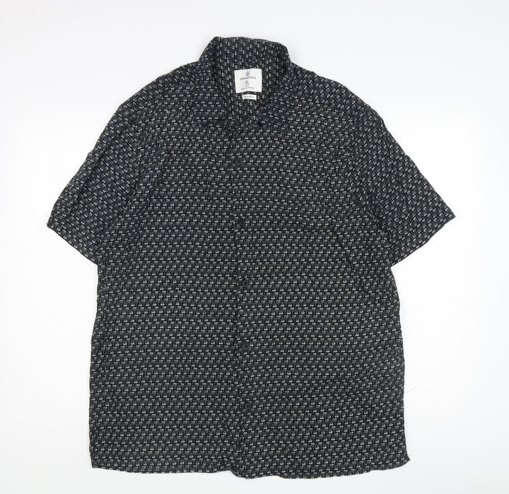 Springfield Men's Black XL Geometric Button-Up Shirt