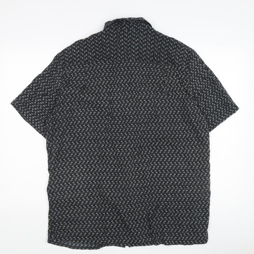 Springfield Men's Black XL Geometric Button-Up Shirt