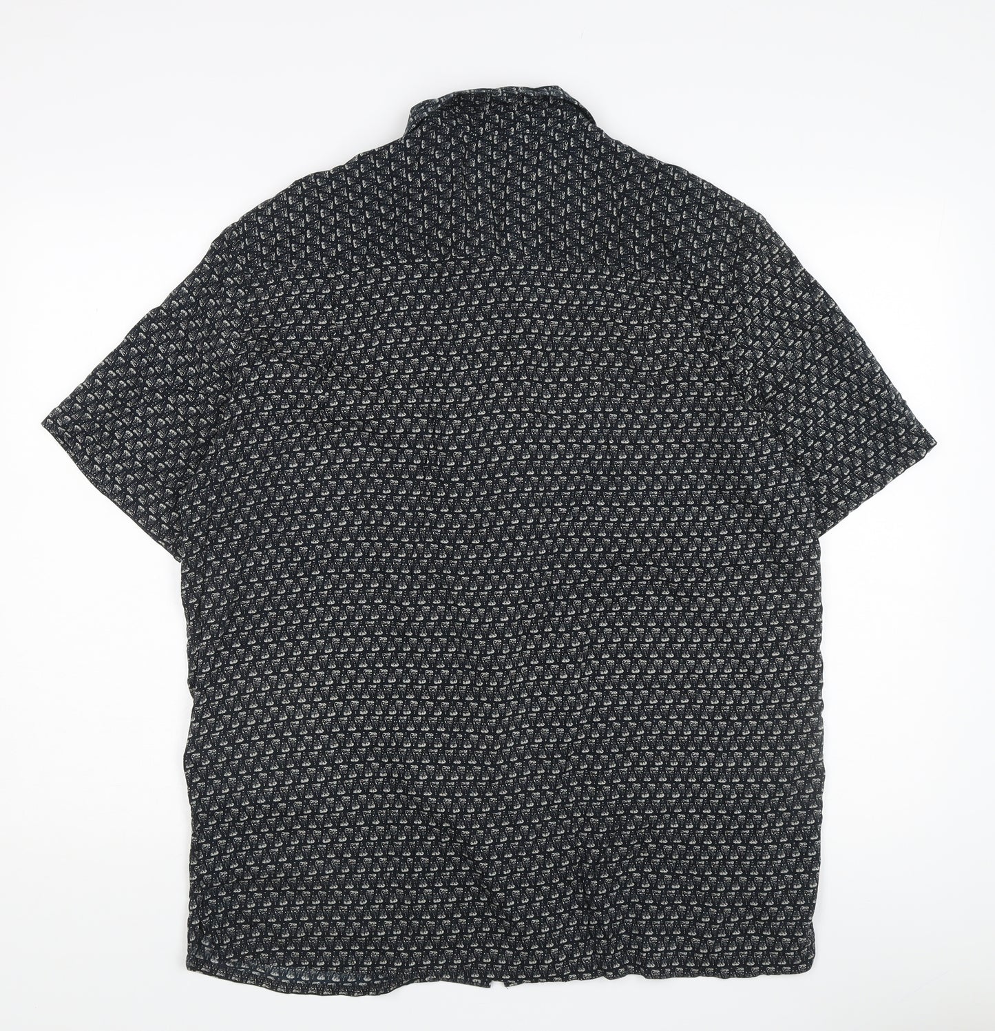 Springfield Men's Black XL Geometric Button-Up Shirt