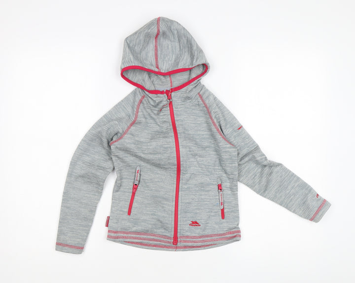 Trespass Girls Grey Full Zip Hoodie Size 5-6 Years