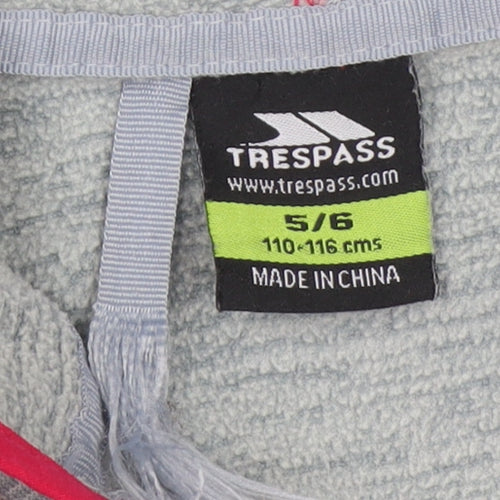 Trespass Girls Grey Full Zip Hoodie Size 5-6 Years