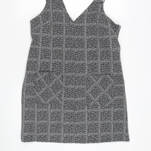 Nutmeg Women's Black Check Pinafore Dress Size 14