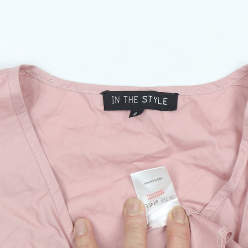 In The Style Women's Pink Wrap Blouse, Size 8
