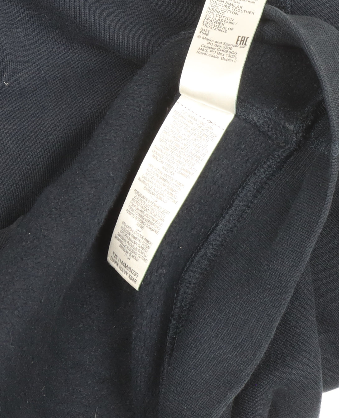 Marks and Spencer Men's Black Full Zip Hoodie M