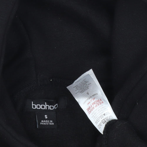 Boohoo Women’s Black Logo Pullover Hoodie Size S