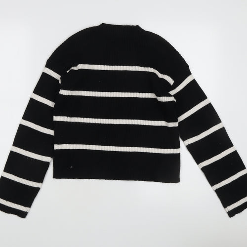 New Look Women's Black Striped Pullover Jumper, S