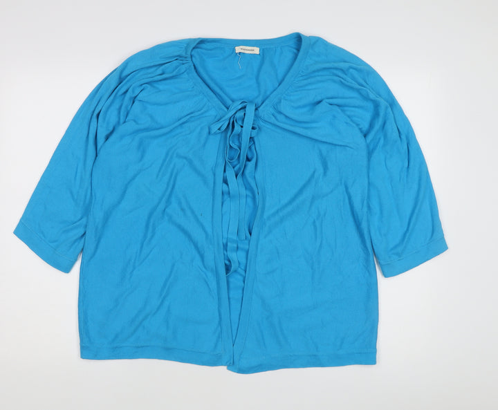 Windsmoor Women's Blue Cape Jumper L 3/4 Sleeve
