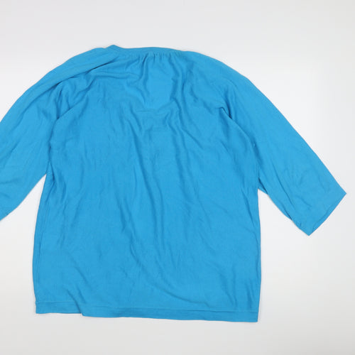 Windsmoor Women's Blue Cape Jumper L 3/4 Sleeve